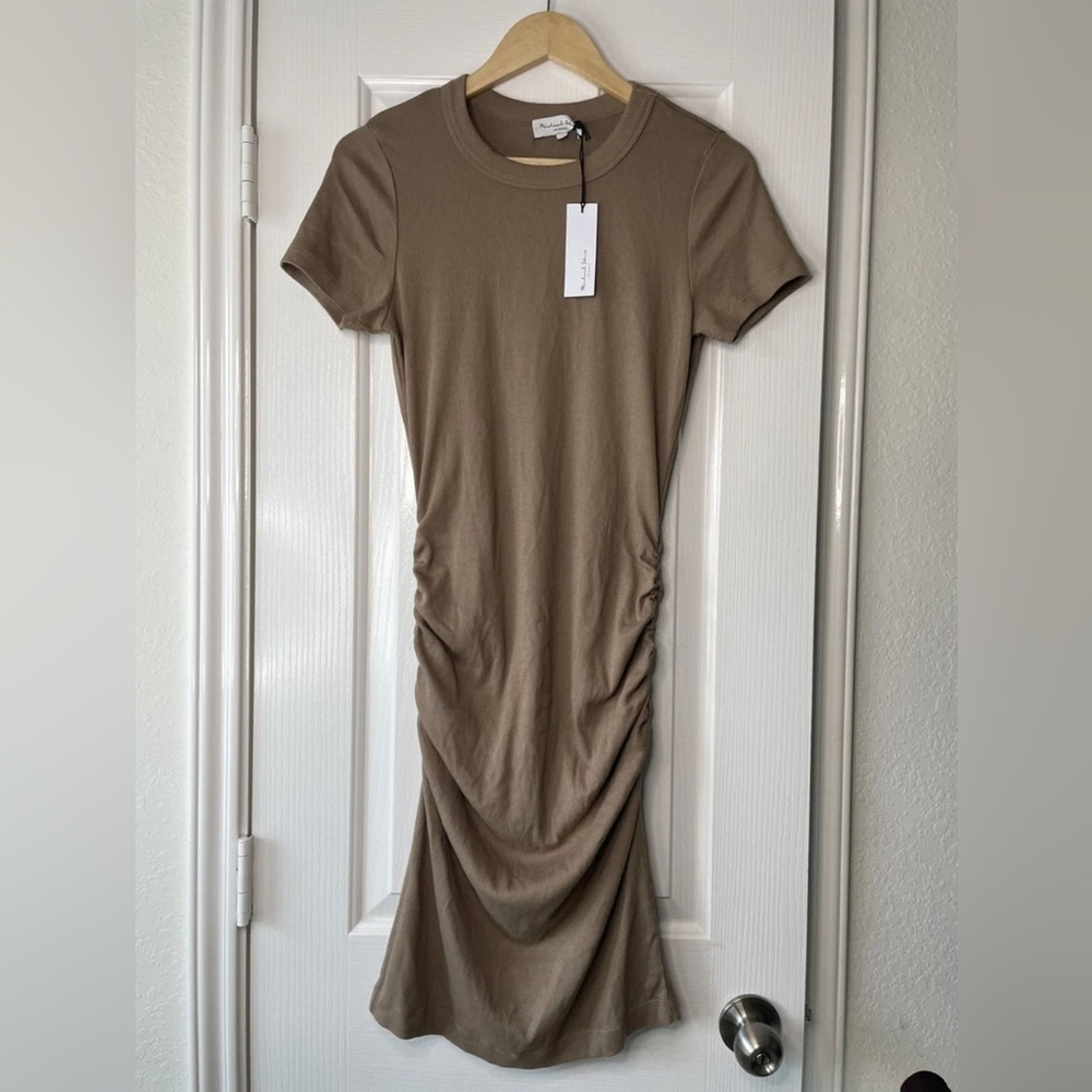 Michael Stars Katie Ribbed Round Neck Tank Midi Dress